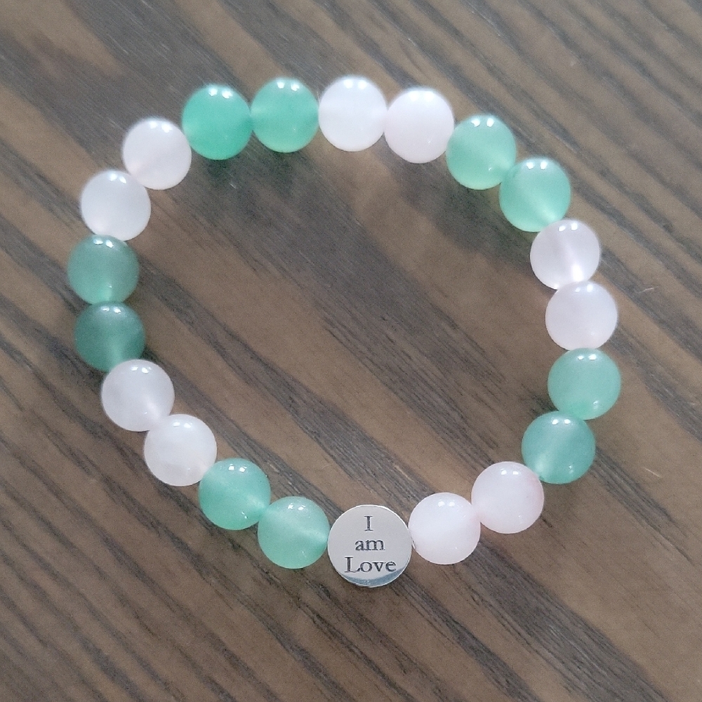 Handmade I Am Love Affirmation Crystal Bracelet